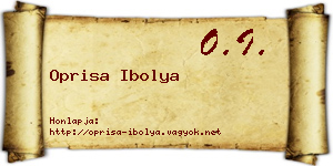 Oprisa Ibolya névjegykártya